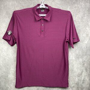 Nike Tiger Woods Collection Golf Polo Mens Large Purple Stripe Logo Dri-Fit